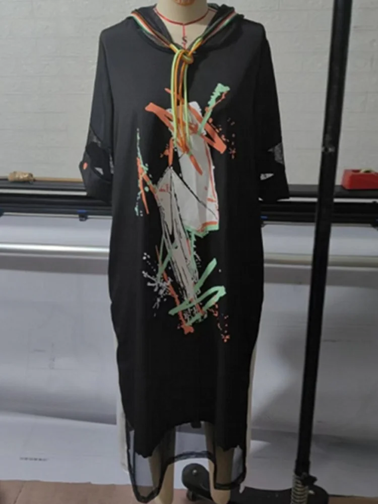 Street Style Midi Dress for Women 3/4 Sleeve Dresses Casual Summer Autumn Clothes Plus Size L-5XL Plus Size 3XL 4XL 