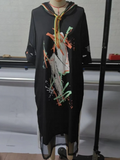 Street Style Midi Dress for Women 3/4 Sleeve Dresses Casual Summer Autumn Clothes Plus Size L-5XL Plus Size 3XL 4XL 