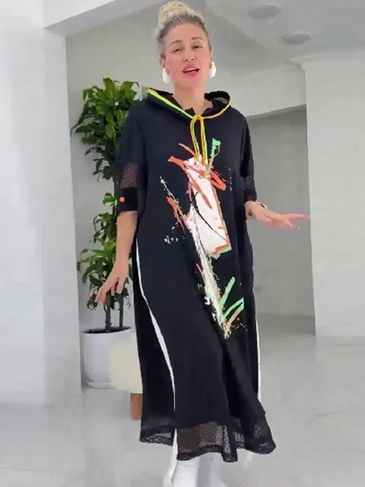 Street Style Midi Dress for Women 3/4 Sleeve Dresses Casual Summer Autumn Clothes Plus Size L-5XL Plus Size 3XL 4XL 