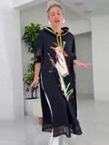 Street Style Midi Dress for Women 3/4 Sleeve Dresses Casual Summer Autumn Clothes Plus Size L-5XL Plus Size 3XL 4XL 