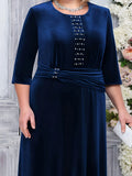 Vestido apertado de manga plissada feminino, roupa elegante, plus size, primavera e verão