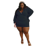 Vestido bodycon queda roupas para as mulheres zip v neck plus size vestidos elegante manga longa sexy mini vestido dropshipping atacado