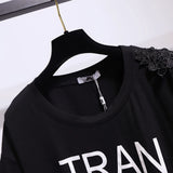 Vestido curto de algodão preto feminino, plus size, impressão de caracteres, camiseta viajante, saia, decalque decoração, verão, desconto