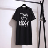 Vestido curto de algodão preto feminino, plus size, impressão de caracteres, camiseta viajante, saia, decalque decoração, verão, desconto