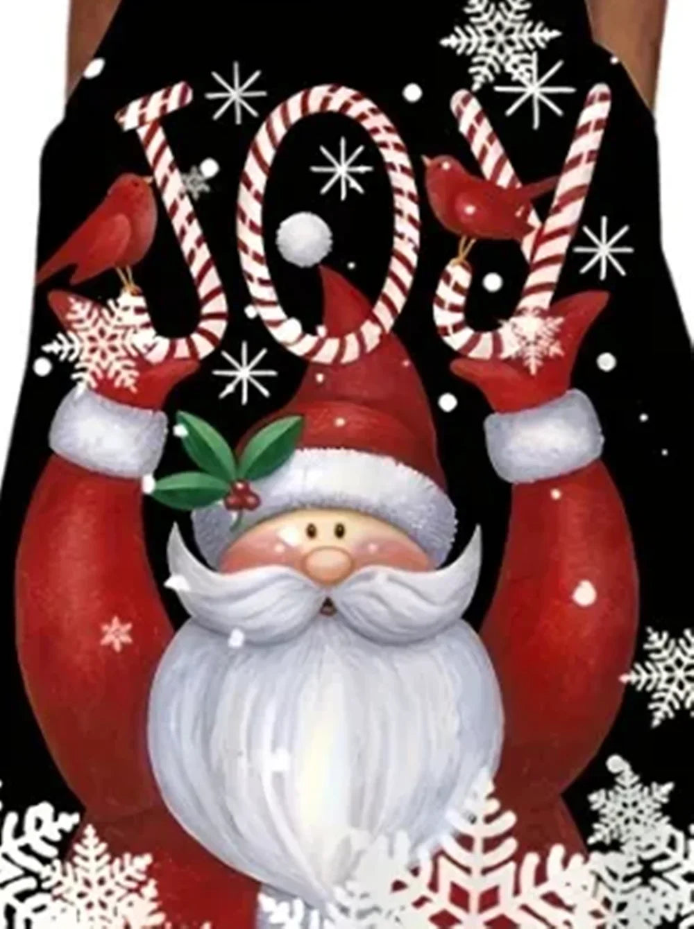 Vestido de Papá Noel para mujer, talla grande, estampado de Papá Noel y eslogan, manga larga, cuello en T con muescas, talla grande, 1XL-5XL 