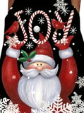 Vestido de Papá Noel para mujer, talla grande, estampado de Papá Noel y eslogan, manga larga, cuello en T con muescas, talla grande, 1XL-5XL 