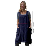 2024 Women Cotton Linen Apron Dress Long Dress Loose Party Dresses Plus Size Women Clothing 