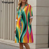 Vestido de camisa vintage estampado feminino, vestidos soltos casuais, vestidos Midi retos, elegante vestido de festa na praia, tamanho grande, 2024