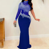 Vestido feminino de festa com strass puro, tamanho grande, elegante e bonito, veste de noite feminina, jantar de baile, verão