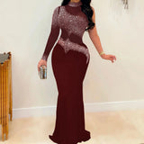 Vestido feminino de festa com strass puro, tamanho grande, elegante e bonito, veste de noite feminina, jantar de baile, verão