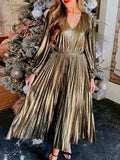 Women's Long Sleeve V-Neck Dress, Plus Size Casual Clothes, Spring 