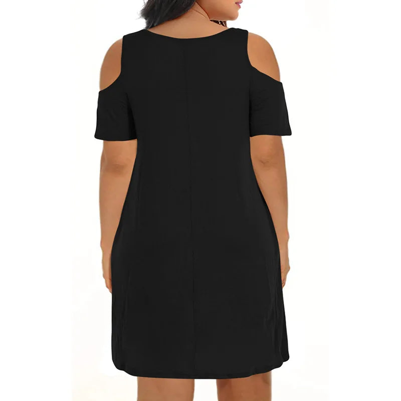 Vestido holgado con hombros descubiertos para mujer, talla grande, verano, talla 9XL, 2023 