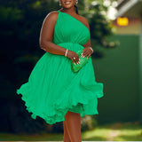 Vestido plisado de una pieza de talla grande para mujer de verano 2023, vestido informal holgado para fiesta, elegante y hermoso 