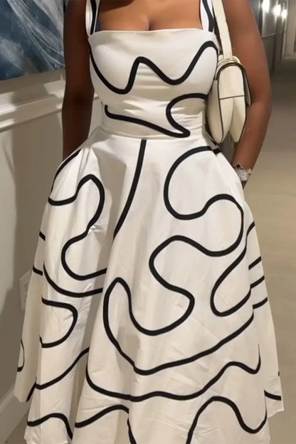 Vestido largo ajustado blanco para mujer, estampado de cintura alta, informal, para fiesta de graduación, noche, elegante, sexy, de verano, talla grande 