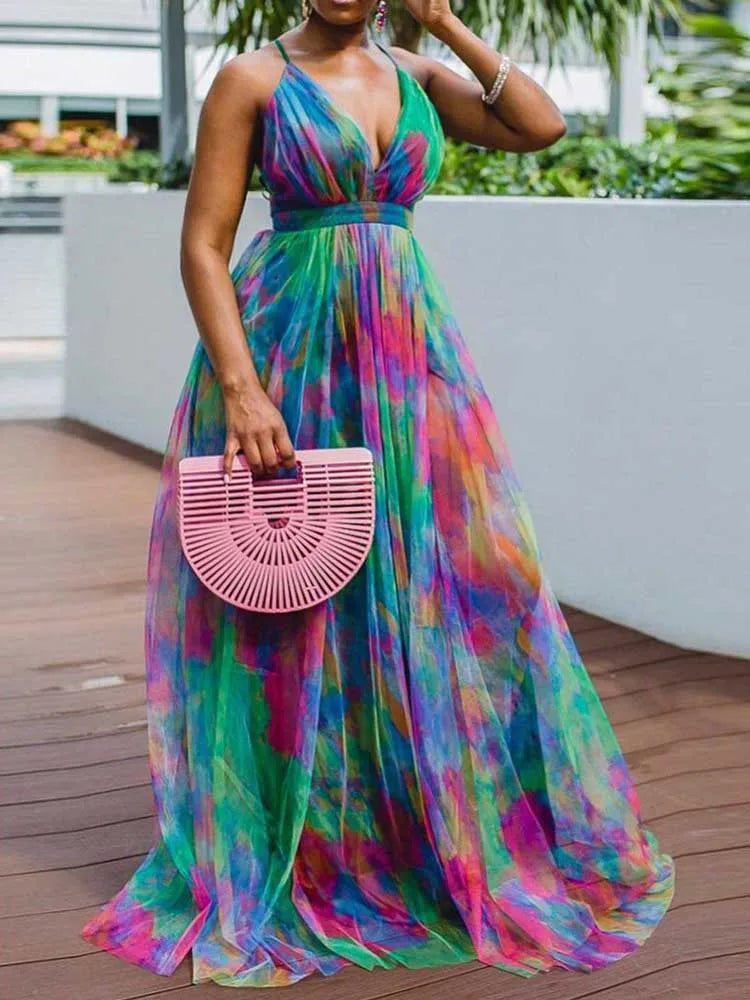 Vestido longo halterneck feminino, vestidos de noite sexy, bainha de malha, roupas em tamanhos grandes, elegante e bonito, 2XL, 3XL, 4XL, 5XL, verão