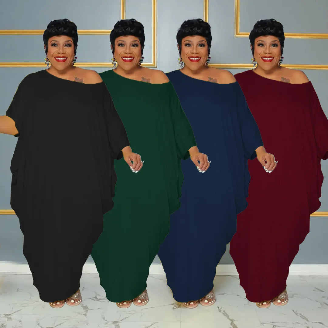 Vestido longo irregular de praia para férias feminino, vestidos plus size, elegante festa clube maxi, streetwear solto, roupas casuais