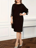 Women's loose long dress, large size, monochrome, elegant, temperament, flower print, female tide, spring, autumn, summer 