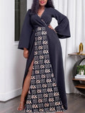 Vestido maxi estilo rua manga longa feminino, roupas de tamanhos grandes, vestes grandes, grande, verão, outono, casual, 3XL, 4XL