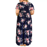 Women's wear-resistant printed maxi dress, large size dress, large size, fat mm, summer clothing 