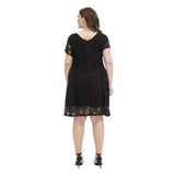 Plus size dress for chubby sisters, round neck, slimming style, elegant 