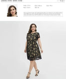 Plus size dress for chubby sisters, round neck, slimming style, elegant 
