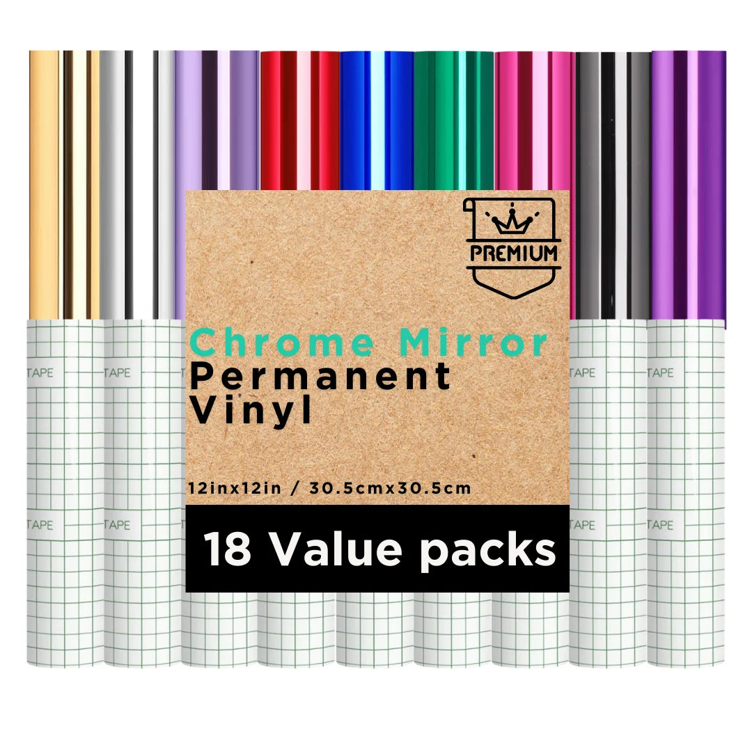 Permanent Adhesive Vinyl for Cricut Machine, Mirror Vinyl Sheets for Decoration, 12in x 12in 