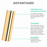Permanent Adhesive Vinyl for Cricut Machine, Mirror Vinyl Sheets for Decoration, 12in x 12in 