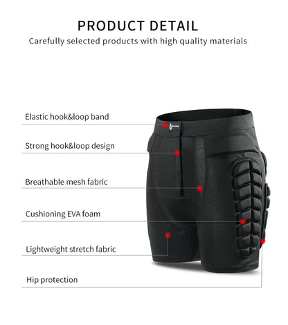WOSAWE-Motocicleta Hip Pads Shorts, Equipamento de Proteção, Patinação, BTT, Motocross, Esqui, Snowboard