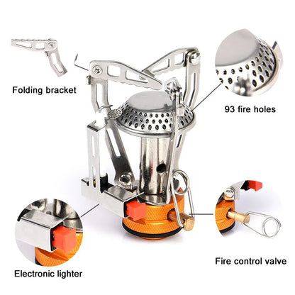 Widesea-Foldable Camping Gas Stove Heater, Tourist Burner, Outdoor Picnic, Cooking Equipment Supplies, Survival Furnace, 1 Pc 