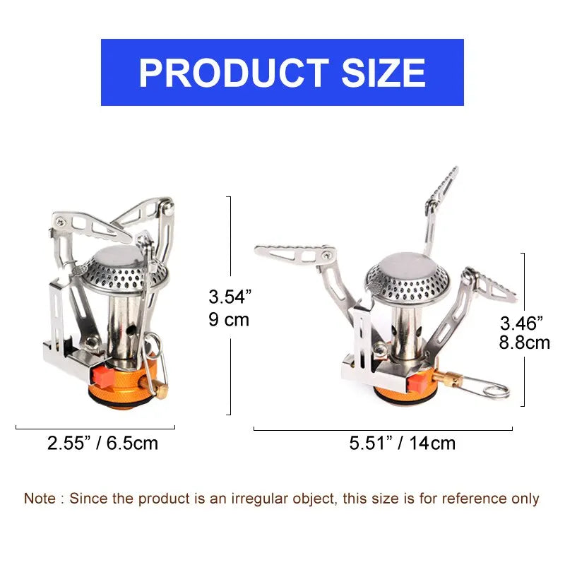 Widesea-Foldable Camping Gas Stove Heater, Tourist Burner, Outdoor Picnic, Cooking Equipment Supplies, Survival Furnace, 1 Pc 