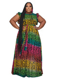 Wmstar Women Printed Sleeveless Loose Stretch Dress Plus Size Dresses Elegant Summer Holiday Wholesale Dropshipping 