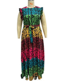 Wmstar Women Printed Sleeveless Loose Stretch Dress Plus Size Dresses Elegant Summer Holiday Wholesale Dropshipping 