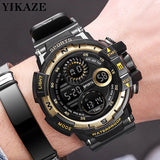 YIKAZE-Relógio Digital Militar Masculino, ao ar livre, Esportes, Impermeável, Luminoso, Cronógrafo, Relógio, Eletrônico, Estudante
