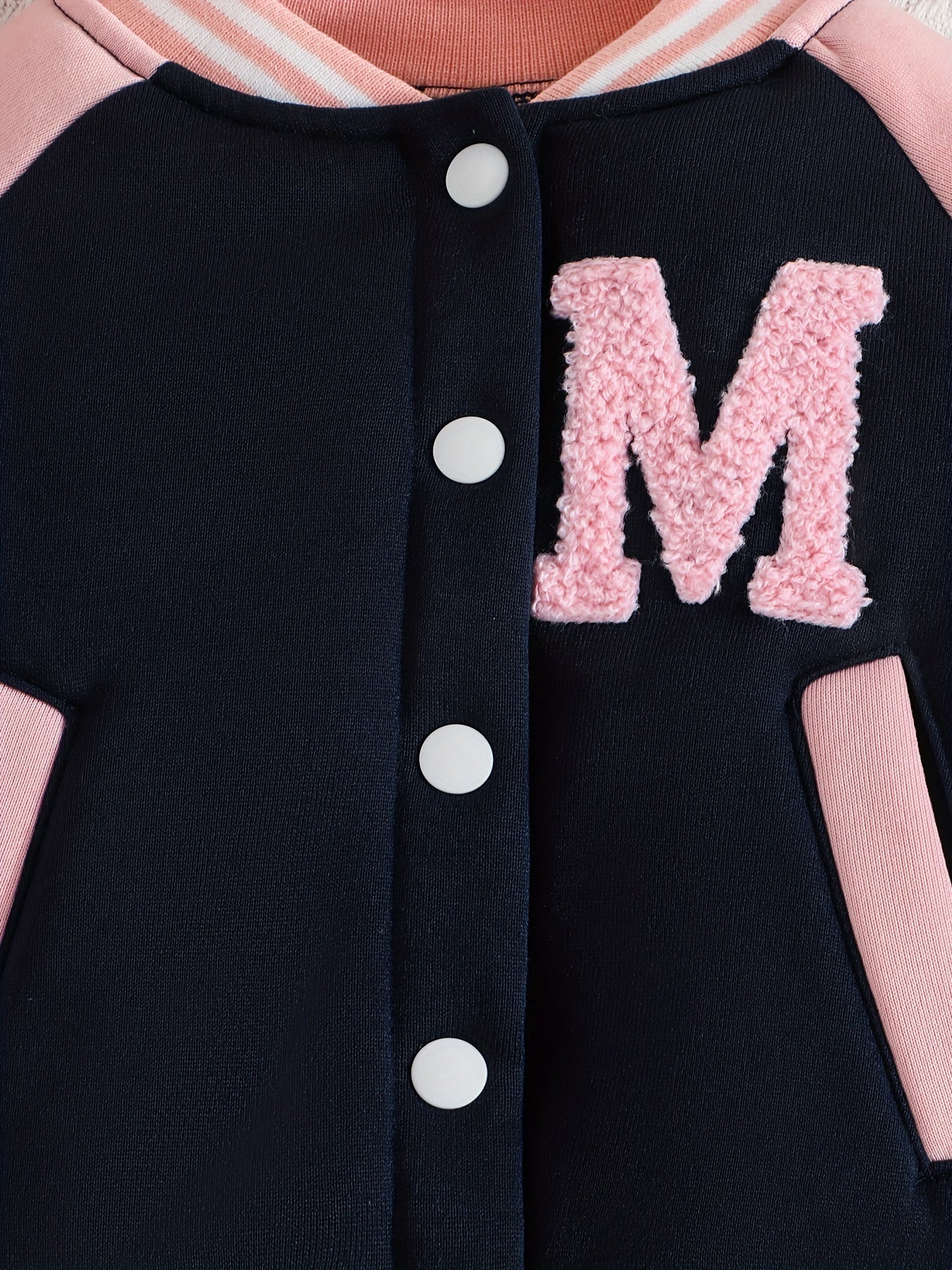 Conjuntos casuales bonitos, conjunto de abrigo y pantalón de béisbol con estampado de letras para niñas pequeñas, ropa de exterior para primavera y otoño.