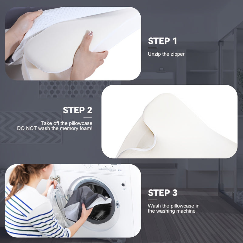 Sleeping Neck Pillow In Bed, Contour Memory Foam Pillow for Neck Pain Relief, with Washable Breathable Pillow Case, Ergonomic Neck Support Pillow, Suitable for Side, Back And Belly Sleepers,, Adjustable Orthopedic Ergonomic C