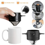 1pc Double Layer 304 Stainless Steel Coffee Filter Cup - Foldable and Portable for Hand-Pour Coffee - Little Angel Design