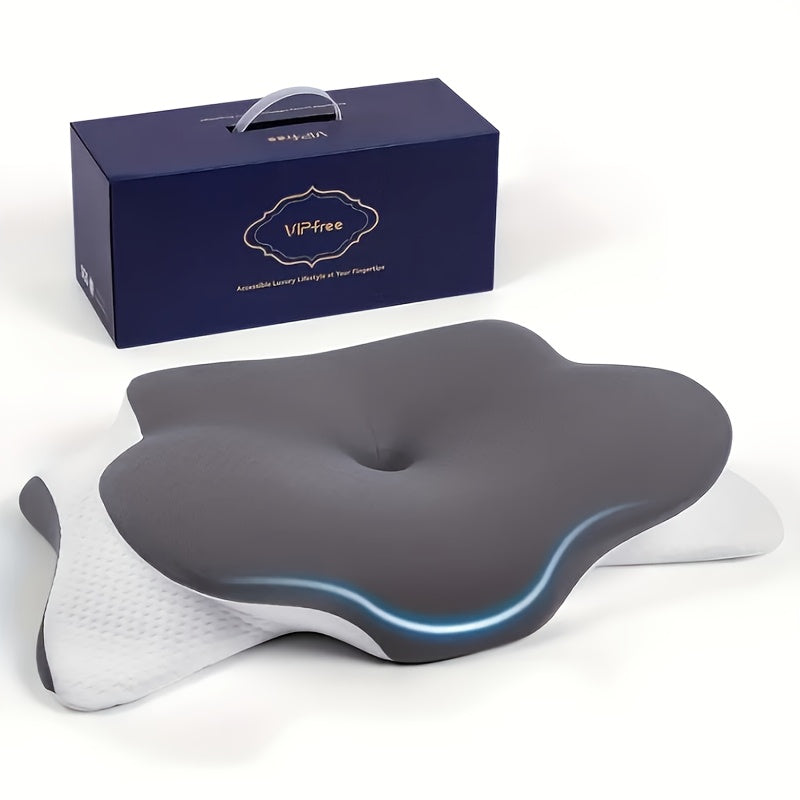 Sleeping Neck Pillow In Bed, Contour Memory Foam Pillow for Neck Pain Relief, with Washable Breathable Pillow Case, Ergonomic Neck Support Pillow, Suitable for Side, Back And Belly Sleepers,, Adjustable Orthopedic Ergonomic C