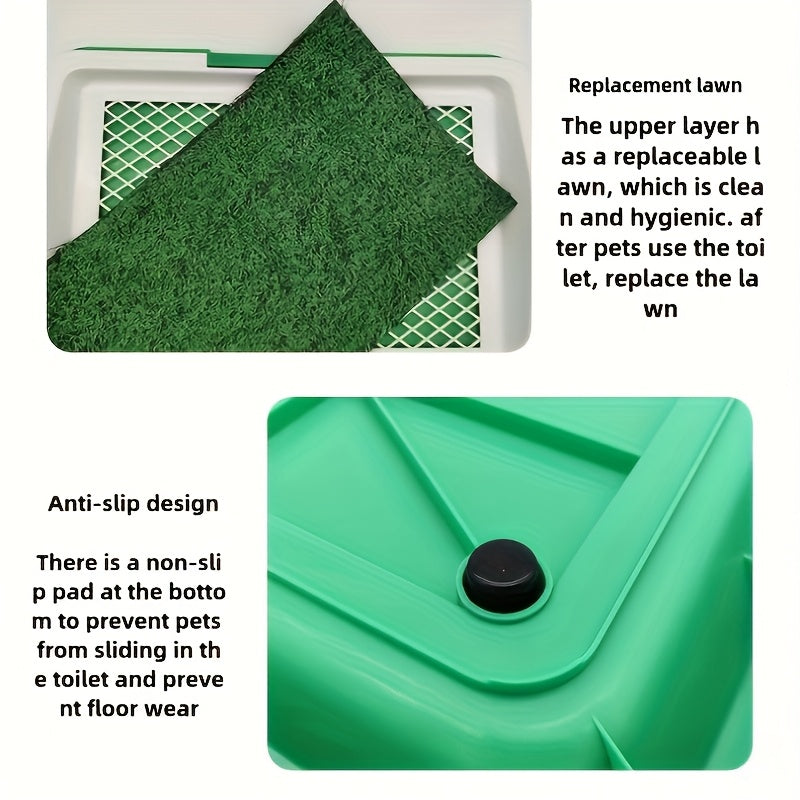 Leak-Proof Silicone & PP Dog Potty Trainer - Easy Clean-Up, Three-Layer Design Pet Toilet for Indoor Use, Ideal for House Training Puppies, Housebreaking Aid|Petfriendly Design|Silicone Dog Toy