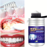 Polvo blanqueador de dientes, polvo limpiador dental, sabor a menta fresca, brillo eficaz y limpieza profunda.