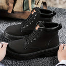 Men's Casual Ankle Boots - Versatile Lace-Up Shoes for Outdoor, Hiking & Casual Attire, Durable Faux Leather with Non-Slip Sole