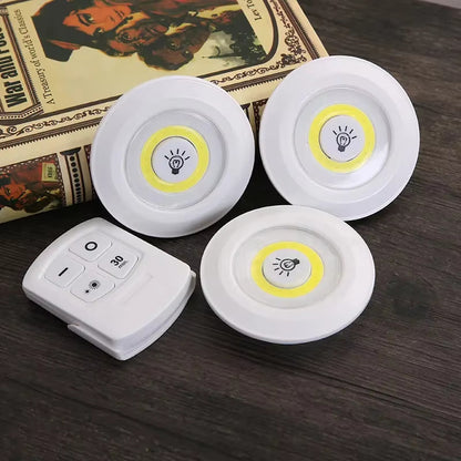 Dimmable LED Under Cabinet Lighting Kit with Remote Control - 6500K Cool White Light, Battery-Powered, Perfect for Closets & Kitchens (Batteries Not Included)