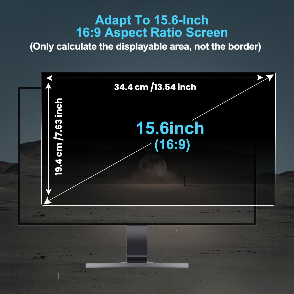 15.6-Inch Laptop Privacy Screen Protector for 16:9 Widescreen, Anti Glare Blue Light Filter, UV Protection, Visual Security Display Film