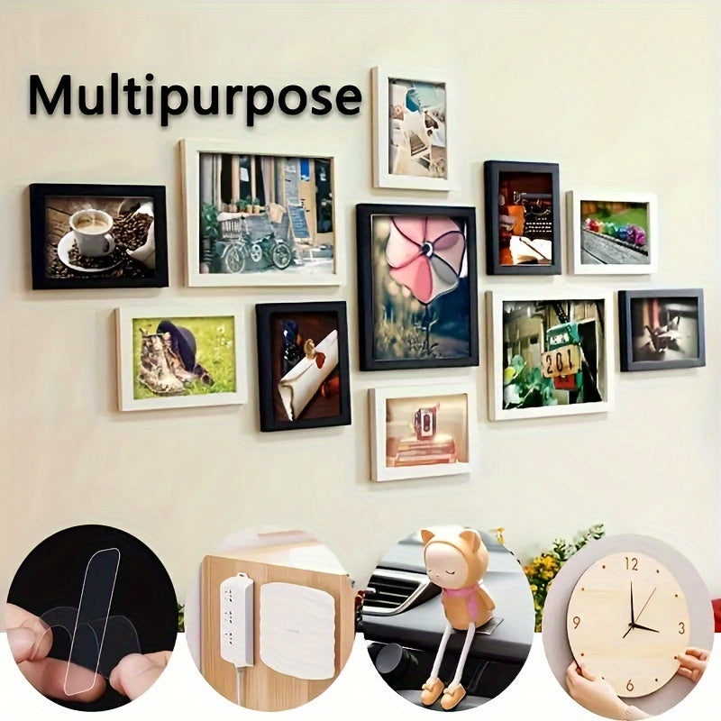 160pcs/80pcs Multifunctional Double-Sided Tape Set - Transparent, Removable, Waterproof Hanging Strips, Used for Pasting Christmas Gifts, Festivals, Parties, Hanging Decorations, Couplets, Photos, and Clocks.