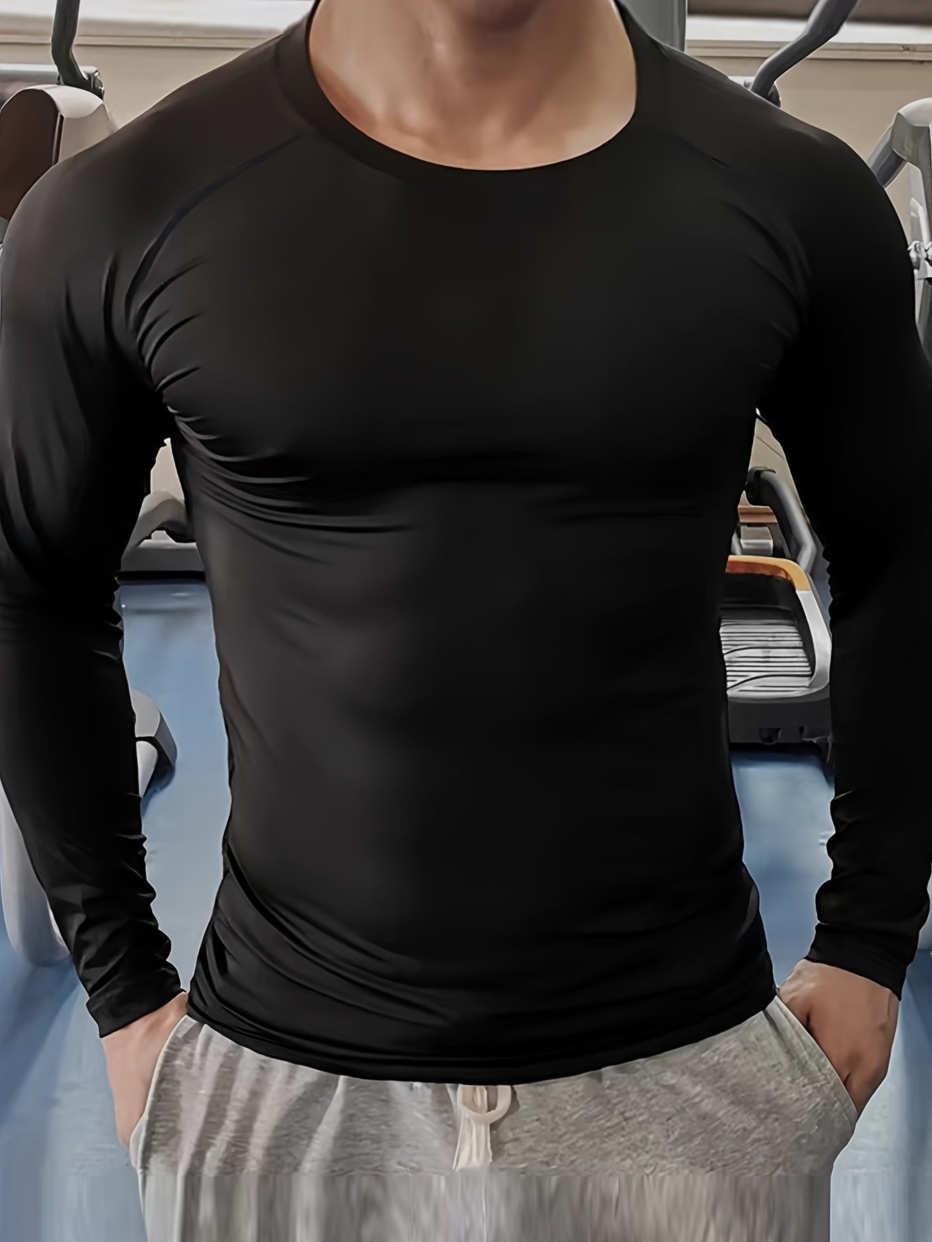 3pcs Men's Athletic Compression Long Sleeve Tops - Quick Dry, Moisture-Wicking & Breathable, High Stretch for Running, Yoga & Outdoor Activities, Casual, Sweat-wicking, Movement Style, Going Out Occasion, Leisure Outing Occas