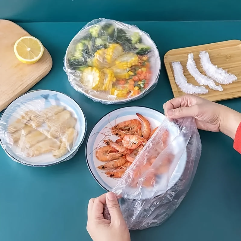 300 envoltorios elásticos para alimentos, cubiertas transparentes y estirables para platos, desechables, multiusos, sin olor, para cocina, antimoscas, para el hogar, restaurante, picnic, para todos los tamaños de platos.