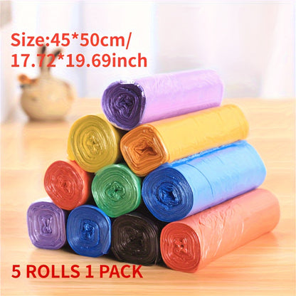 5 rollos, 1 pieza de 100 bolsas de basura desechables: ¡para limpieza del hogar, la cocina, la oficina y el restaurante!
