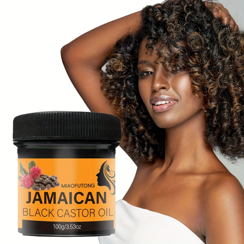 Pasta capilar de ricino negro jamaicano - Puro prensado en frío para hidratar el cuero cabelludo y el cabello, fortalece el cabello y lo mantiene saludable, ideal para cabello normal, unisex para adultos, ingrediente hidratante de ricino, 100 g