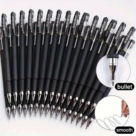 Smooth Writing 0.5mm Black Ballpoint Pens - Ideal for Students & Office, Business Signature & Exam Use, Round Pen