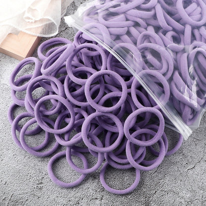 Juego de 50 bandas elásticas para el pelo para mujer, de 4 cm, de colores lisos y sencillos, accesorios para el cabello, coleteros.