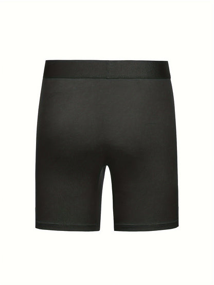 3 calzoncillos bóxer largos de modal para hombre: ropa interior elástica, transpirable y cómoda, lavable a máquina.